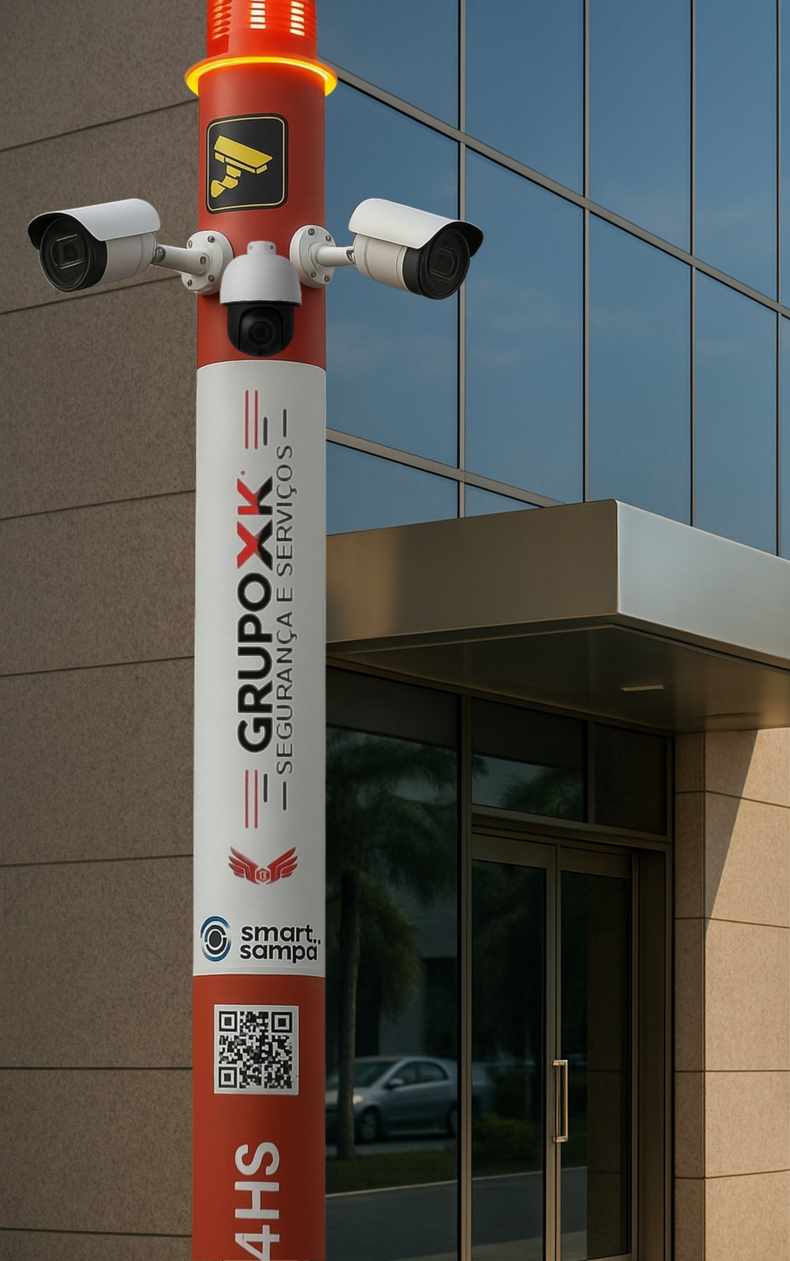 Imagem institucional da linha de postes de monitoramento do Grupo XK